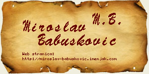 Miroslav Babušković vizit kartica